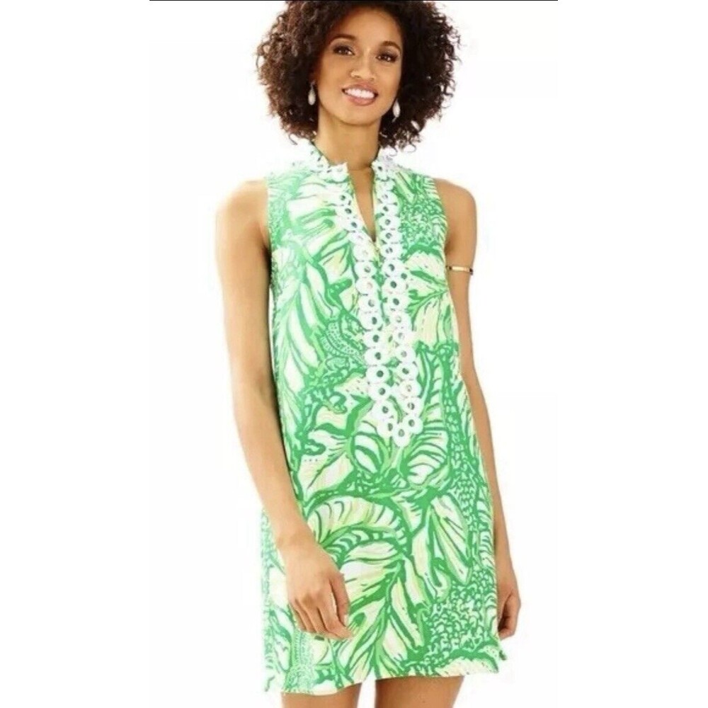 LILLY‎ PULITZER JANE SHIFT TOUCAN GREEN COCO LOCO SIZE 0